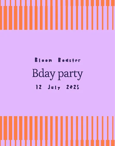 Birthday promotion poster from the Bloom Coffee bio.bar page.